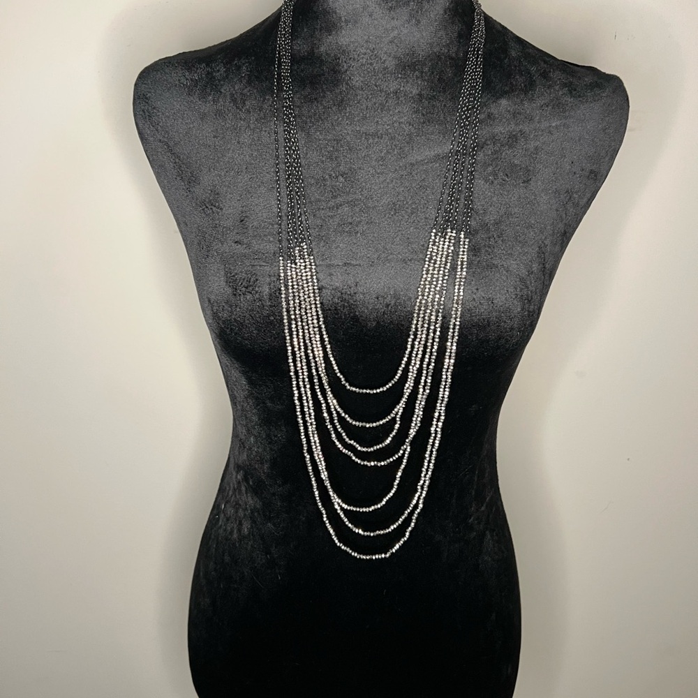 Elegant Silver Multi-Layer Necklace